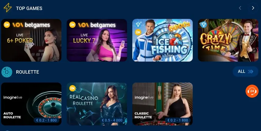 Live-казино Mostbet: столы с живыми дилерами